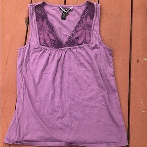 LUCKY BRAND 100% COTTON TANK TOP, EGGPLANT, SIZE S